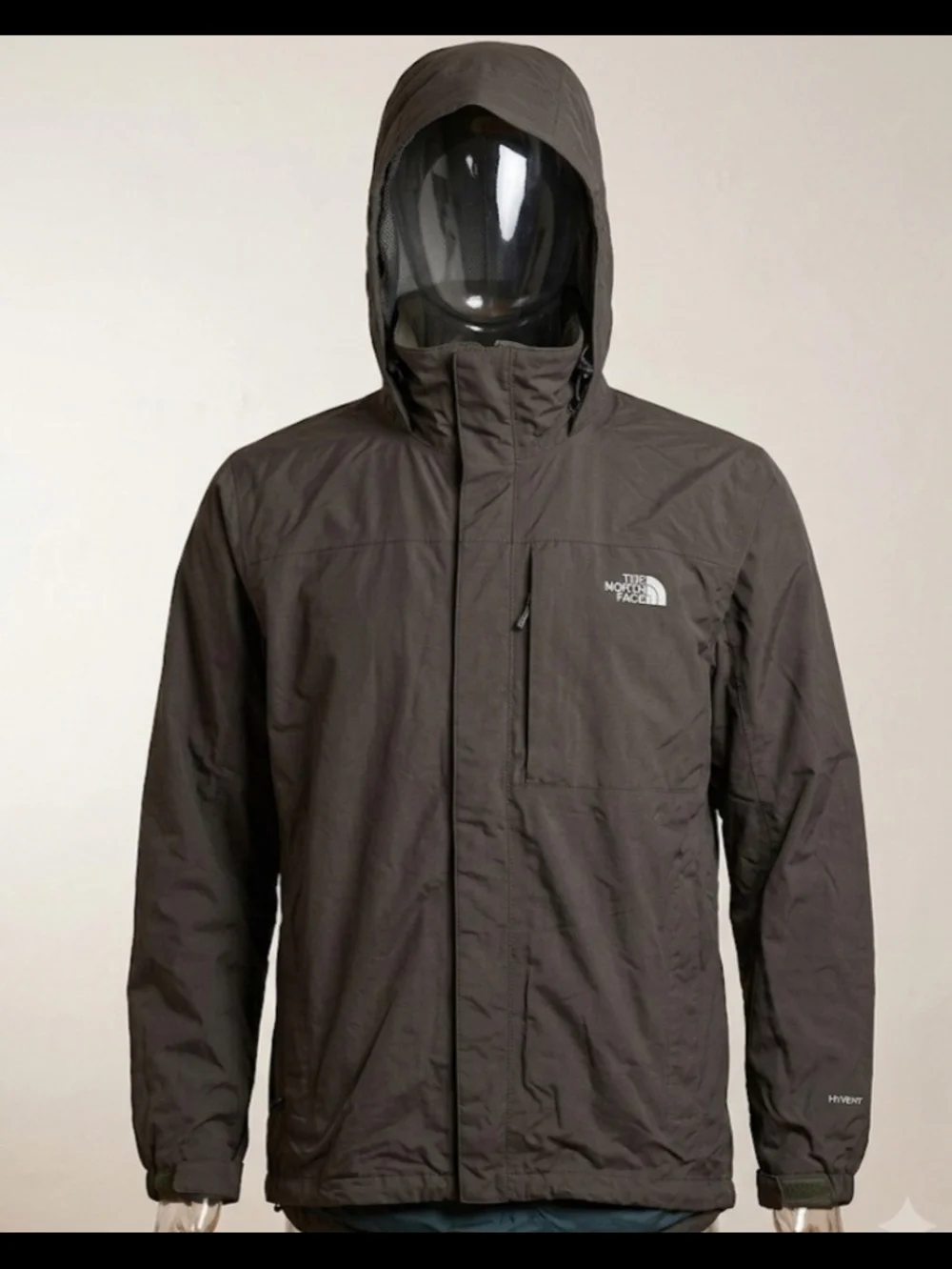 The North Face Men's Hooded Rain Jacket in Dark Brown